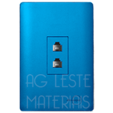 Conjunto Jack Duplo RJ11 Telefone 4x2 - Novara Especiais Azul Fosco